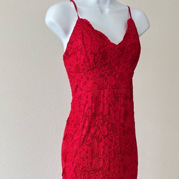 Windsor Gown Large Maxi Split V Neck Scallop Lace Floral Girlhoodcore Romantic - Picture 7 of 12